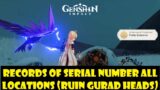 Genshin impact records of serial number Locations(gurad heads),secret achievement Futile endeavor