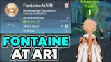 Breaking into Fontaine at Adventure Rank 1 (Genshin Impact)