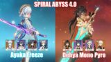 C0 Ayaka Freeze & C0 Dehya Mono Pyro | Spiral Abyss 4.0 | Genshin Impact