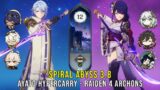 C0 Ayato Hypercarry and C0 Raiden 4 Archons – Genshin Impact Abyss 3.8 – Floor 12 9 Stars