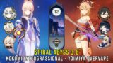 C0 Kokomi Intergrassional and C0 Yoimiya Overvape – Genshin Impact Abyss 3.8 – Floor 12 9 Stars