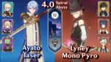 C0 Lyney Mono Pyro & C0 Ayato Taser | Spiral Abyss 4.0 – Floor 12 9 Stars | Genshin Impact 4.0
