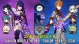 C0 Raiden Double Hydro and C0 Childe Hyperbloom – Genshin Impact Abyss 3.8 – Floor 12 9 Stars