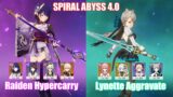 C0 Raiden Hypercarry & C0 Lynette Aggravate | Spiral Abyss 4.0 | Genshin Impact