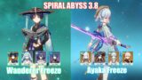 C0 Wanderer Freeze & C0 Ayaka Freeze | Spiral Abyss 3.8 | Genshin Impact