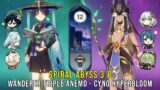C1 Wanderer Triple Anemo and C1 Cyno Hyperbloom – Genshin Impact Abyss 3.8 – Floor 12 9 Stars