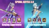 C5 Keqing Aggravate & C0 Eula Hypercarry | Spiral Abyss 3.8 | Genshin Impact