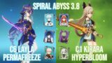 C6 Layla Permafreeze & C1 Kirara Hyperbloom – Genshin Impact Abyss 3.8