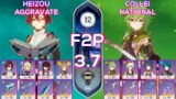 [F2P] NEW Spiral Abyss 3.7 Heizou Aggravate & Collei National I Floor 12 9stars Genshin Impact