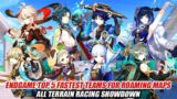 Genshin Impact EndGame Top 5 Fastest Teams for Roaming Maps – All Terrain Racing Showdown