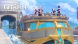 Traveler Arrives In Fontaine Cutscene Animation | Riding Aquabus With Charlotte | Genshin Impact 4.0