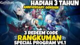 3 Redeem Code – Hadiah Anniversary Genshin & Rangkuman Special Program v4.1 Genshin Impact