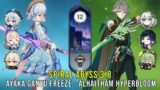 C0 Ayaka Ganyu Freeze and C0 Alhaitham Hyperbloom – Genshin Impact Abyss 3.8 – Floor 12 9 Stars