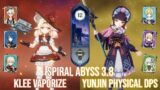 C0 Klee Vaporize & C6 Yun Jin Physical DPS – Genshin Impact Abyss 4.0 / 3.8