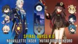 C0 Neuvillette Taser and C1 Hutao Double Hydro – Genshin Impact Abyss 4.0 – Floor 12 9 Stars