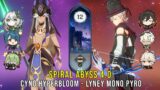 C1 Cyno Hyperbloom and C0 Lyney Mono Pyro – Genshin Impact Abyss 4.0 – Floor 12 9 Stars