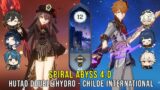 C1 Hutao Double Hydro and C0 Childe International – Genshin Impact Abyss 4.0 – Floor 12 9 Stars