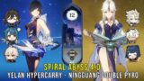 C1 Yelan Hypercarry and C6 Ningguang Double Pyro – Genshin Impact Abyss 4.0 – Floor 12 9 Stars