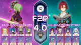 F2P NEW Spiral Abyss 4.0 kuki Shinobu HyperBloom & Heizou Mono Pyro Floor 12 9 stars Genshin Impact