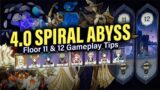 How to BEAT 4.0 SPIRAL ABYSS Floor 11 & 12: Guide & Tips w/ 4-Star Teams! | Genshin Impact 4.0