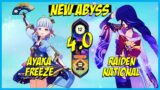 NEW ABYSS 4.0 C0 Ayaka Freeze x Raiden National Spiral Abyss Floor 12 | Genshin Impact