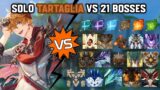 Solo C0 Tartaglia vs 21 Bosses Without Food Buff | Genshin Impact