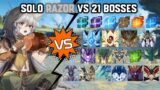 Solo C6 Razor vs 21 Bosses Without Food Buff | Genshin Impact