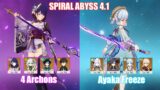 4 Archons & C0 Ayaka Freeze | Spiral Abyss 4.1 | Genshin Impact