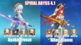 C0 Ayaka Freeze & C0 Nilou Bloom | Spiral Abyss 4.1 | Genshin Impact
