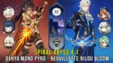 C0 Dehya Mono Pyro and C0 Neuvillette Nilou Bloom – Genshin Impact Abyss 4.1 – Floor 12 9 Stars