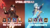 C0 Hu Tao Vaporize & C0 Eula Hypercarry | Spiral Abyss 4.1 | Genshin Impact