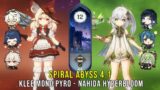 C0 Klee Mono Pyro and C0 Nahida Hyperbloom – Genshin Impact Abyss 4.1 – Floor 12 9 Stars