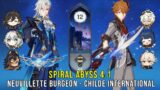 C0 Neuvillette Burgeon and C0 Childe International – Genshin Impact Abyss 4.1 – Floor 12 9 Stars