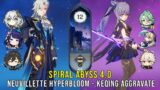C0 Neuvillette Hyperbloom and C2 Keqing Aggravate – Genshin Impact Abyss 4.0 – Floor 12 9 Stars