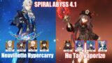 C0 Neuvillette Hypercarry & C0 Hu Tao Vaporize | Spiral Abyss 4.1 | Genshin Impact