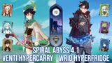 C0 Venti Hypercarry & C0 Wriothesley Hyperfridge – Spiral Abyss 4.1 – Genshin Impact