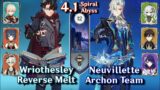 C0 Wriothesley IS INSANE! C0 Wriothesley Melt & C0 Neuvillette Archon | Spiral Abyss 4.1 – Floor 12
