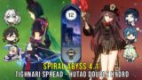 C1 Tighnari Spread and C1 Hutao Double Hydro – Genshin Impact Abyss 4.1 – Floor 12 9 Stars