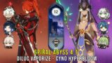 C5 Diluc Vaporize and C1 Cyno Hyperbloom – Genshin Impact Abyss 4.1 – Floor 12 9 Stars