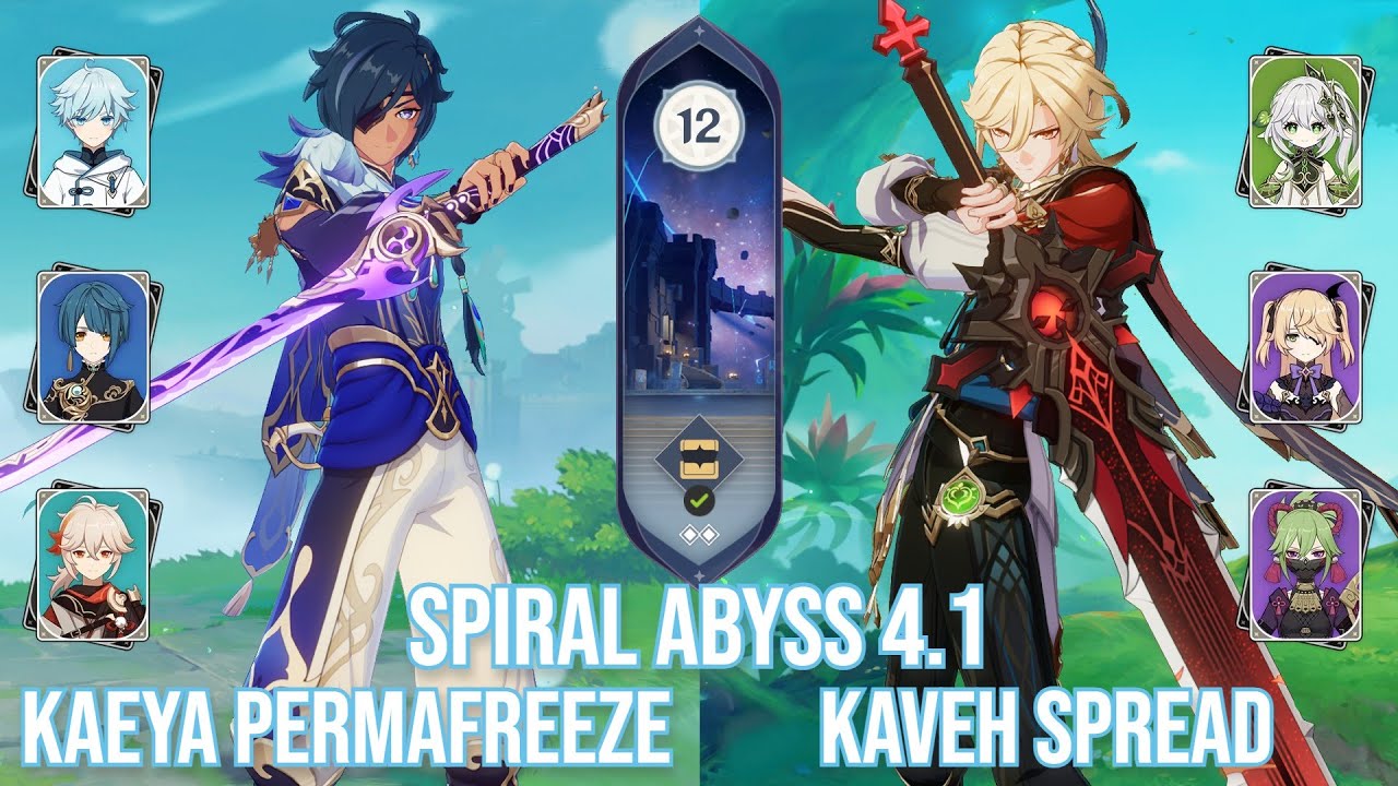 C6 Kaeya Permafreeze & C6 Kaveh Spread - Spiral Abyss 4.1 - Genshin ...