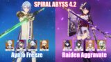 C0 Ayato Furina Freeze & C0 Raiden Aggravate | Spiral Abyss 4.2 | Genshin Impact