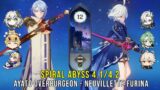 C0 Ayato Overburgeon and C0 Neuvillette Furina – Genshin Impact Abyss 4.1 – Floor 12 9 Stars