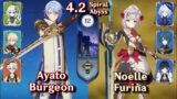 C0 Furina Noelle & C0 Ayato Burgeon | Spiral Abyss 4.2 – Floor 12 – 9 Stars | Genshin Impact