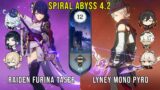 C0 Raiden Furina Taser and C0 Lyney Mono Pyro – Genshin Impact Abyss 4.2 – Floor 12 9 Stars