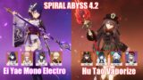 C0 Raiden Mono Electro & C0 Hu Tao Furina Vaporize | Spiral Abyss 4.2 | Genshin Impact