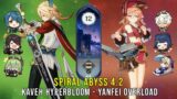 C1 Kaveh Hyperbloom and C6 Yanfei Overload – Genshin Impact Abyss 4.2 – Floor 12 9 Stars