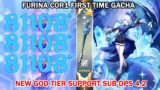 Furina C0R1 First Time Gacha – Lv 40 Talent Lv 1 Showcase – New God Tier Support Sub DPS 4.2