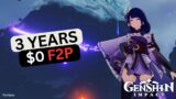 My 3 Years $0 F2P Account showcase | Genshin Impact