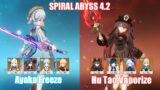 C0 Ayaka Freeze & C0 Hu Tao Furina Vaporize | Spiral Abyss 4.2 | Genshin Impact