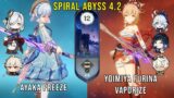 C0 Ayaka Freeze and C0 Yoimiya Furina Vape – Genshin Impact Abyss 4.2 – Floor 12 9 Stars